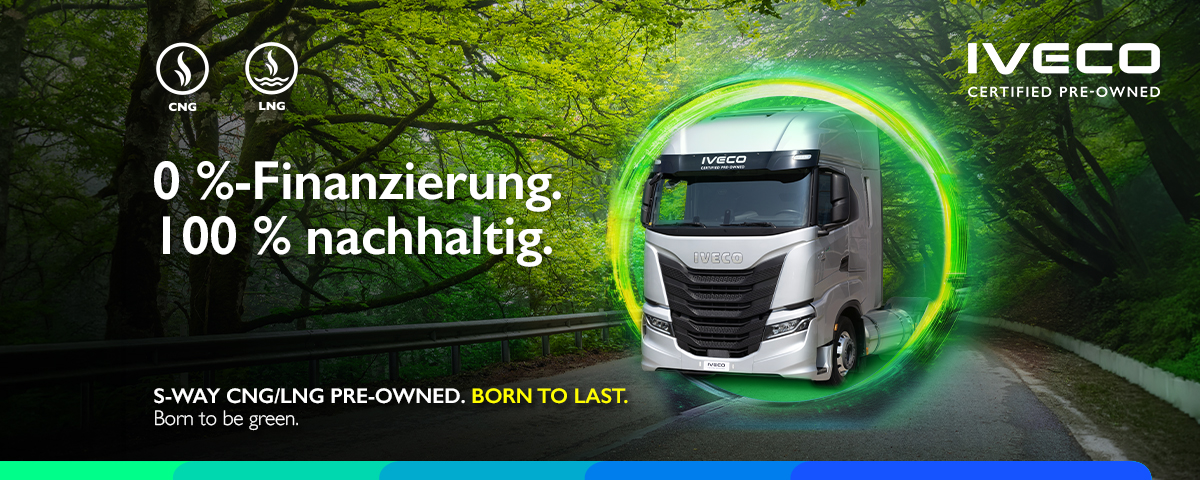 <b>IVECO S-WAY CNG/LNG – doppelt profitieren mit 0% Finanzierung und grosser Reichweite.</b>